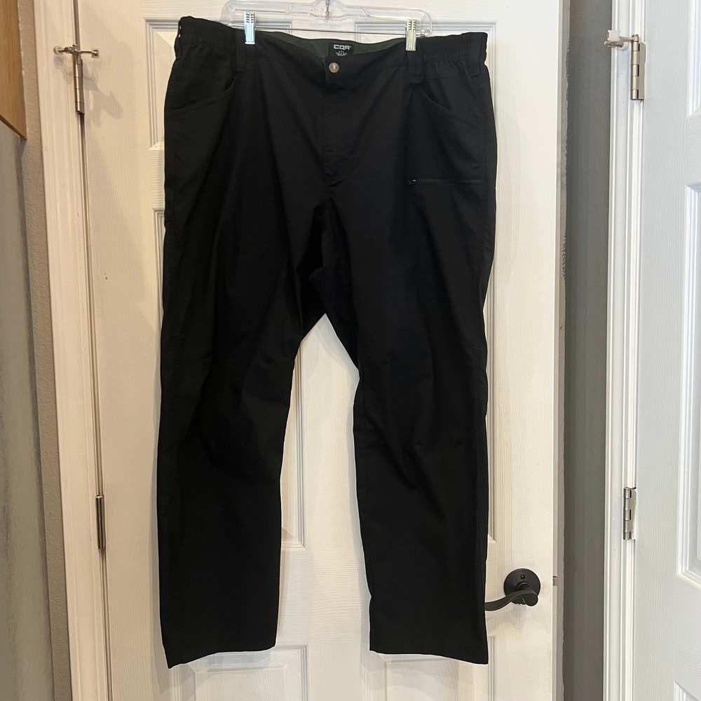 CQR Tactical Pants Polyester Cotton Ripstop Black Outdoor Utility 44W x 30L